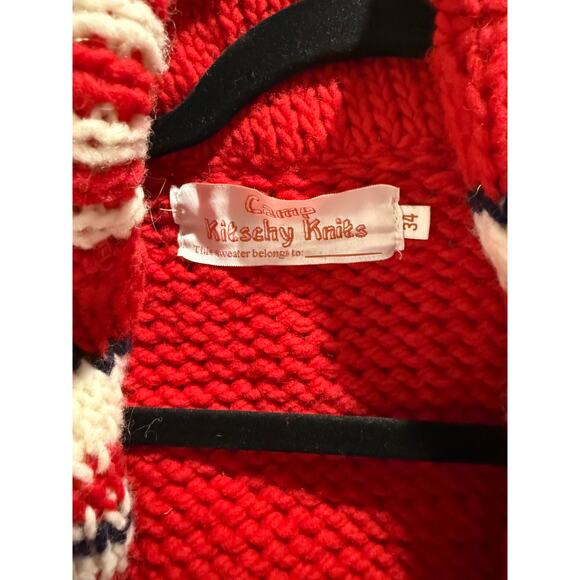 Camp Kitschy Knits Starsky Hand Knit Wool Sweater 34‎ - Picture 3 of 11